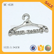 MC638 Etiqueta de costura de encargo del labelmetal de la insignia del metal de la forma de la suspensión para el mantón